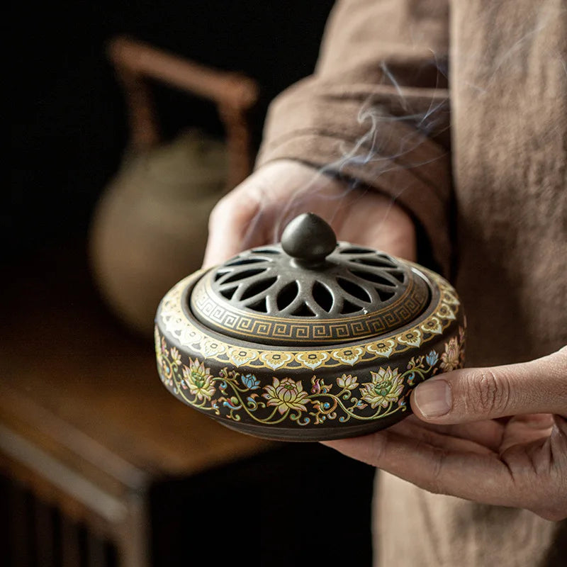 Ceramic Lotus Incense Burner