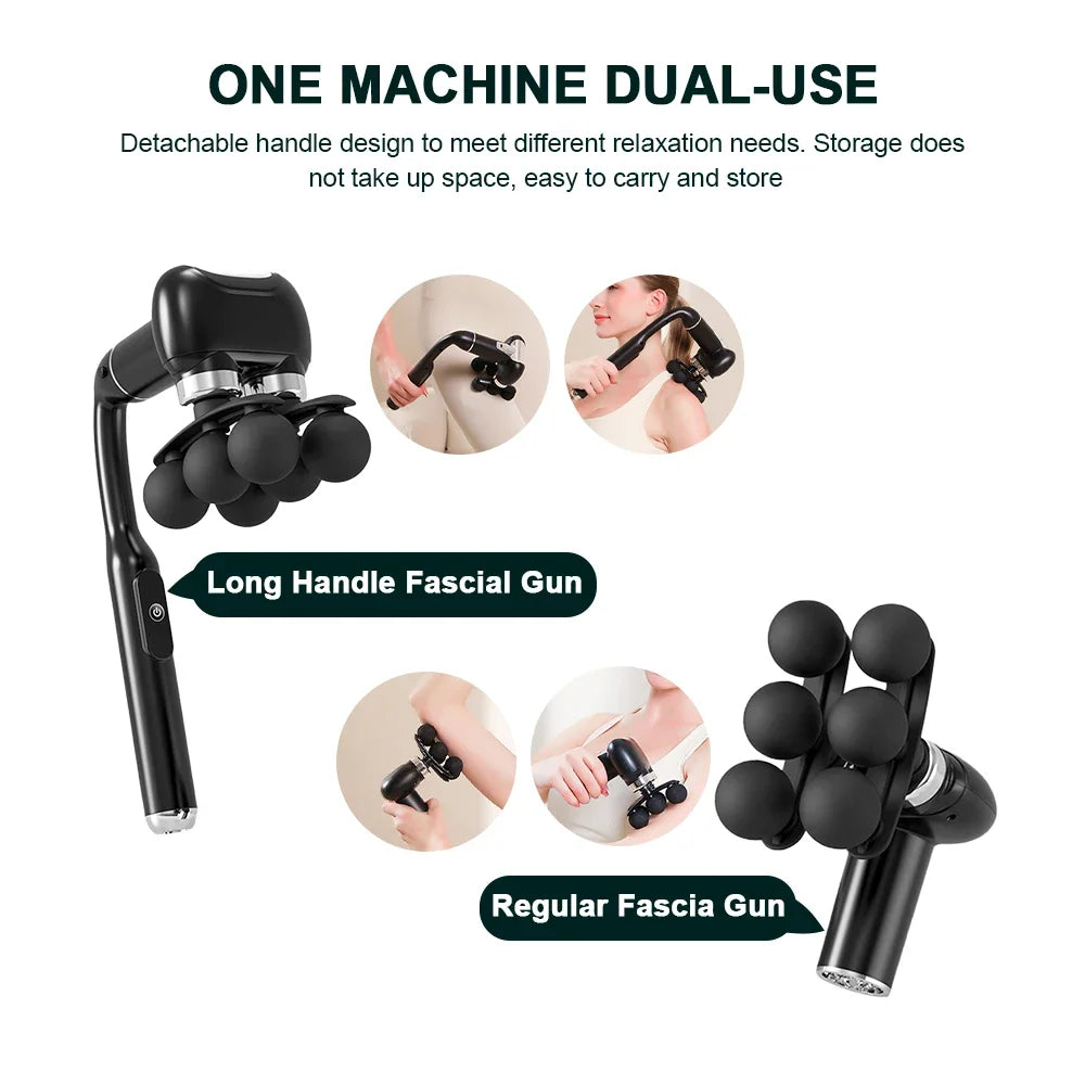 Handheld Fascia Gun — 6 Massage Heads