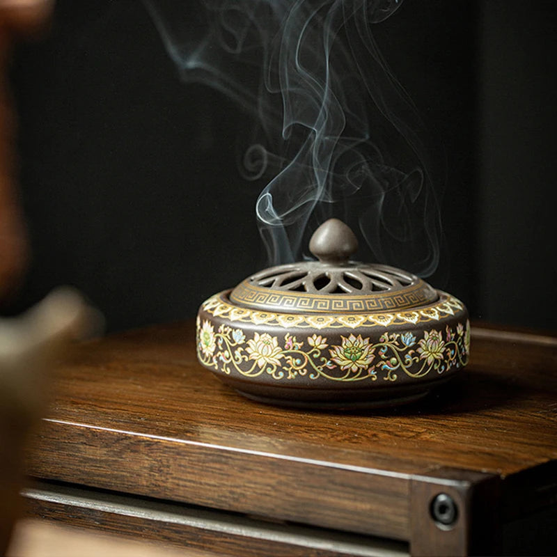 Ceramic Lotus Incense Burner