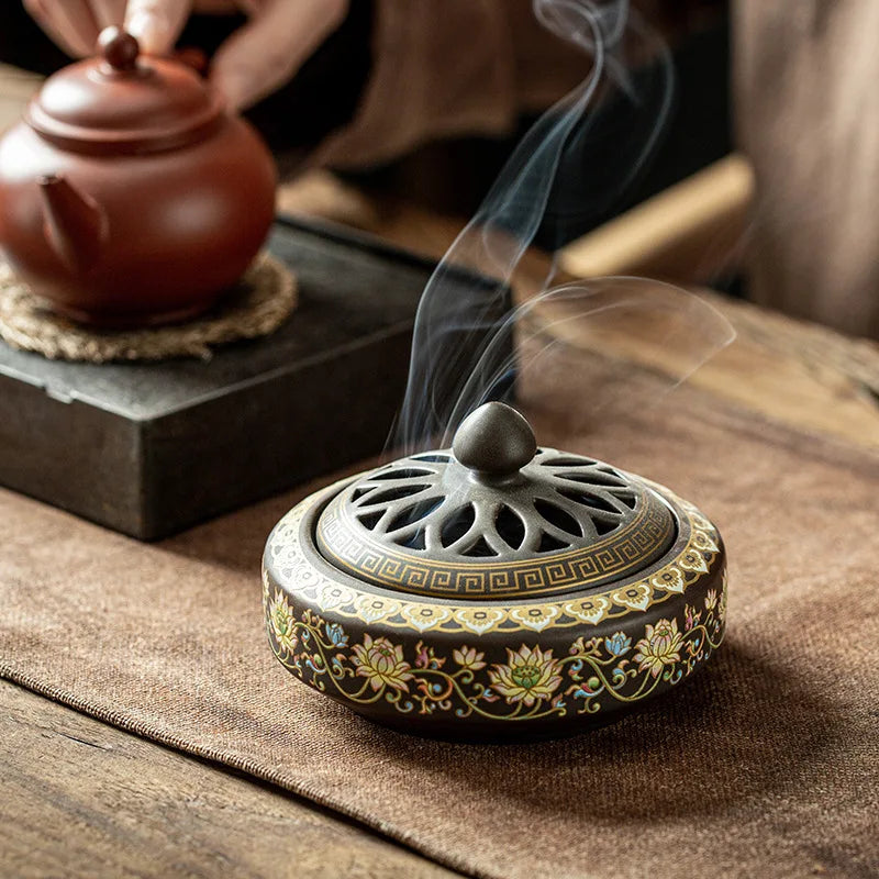 Ceramic Lotus Incense Burner
