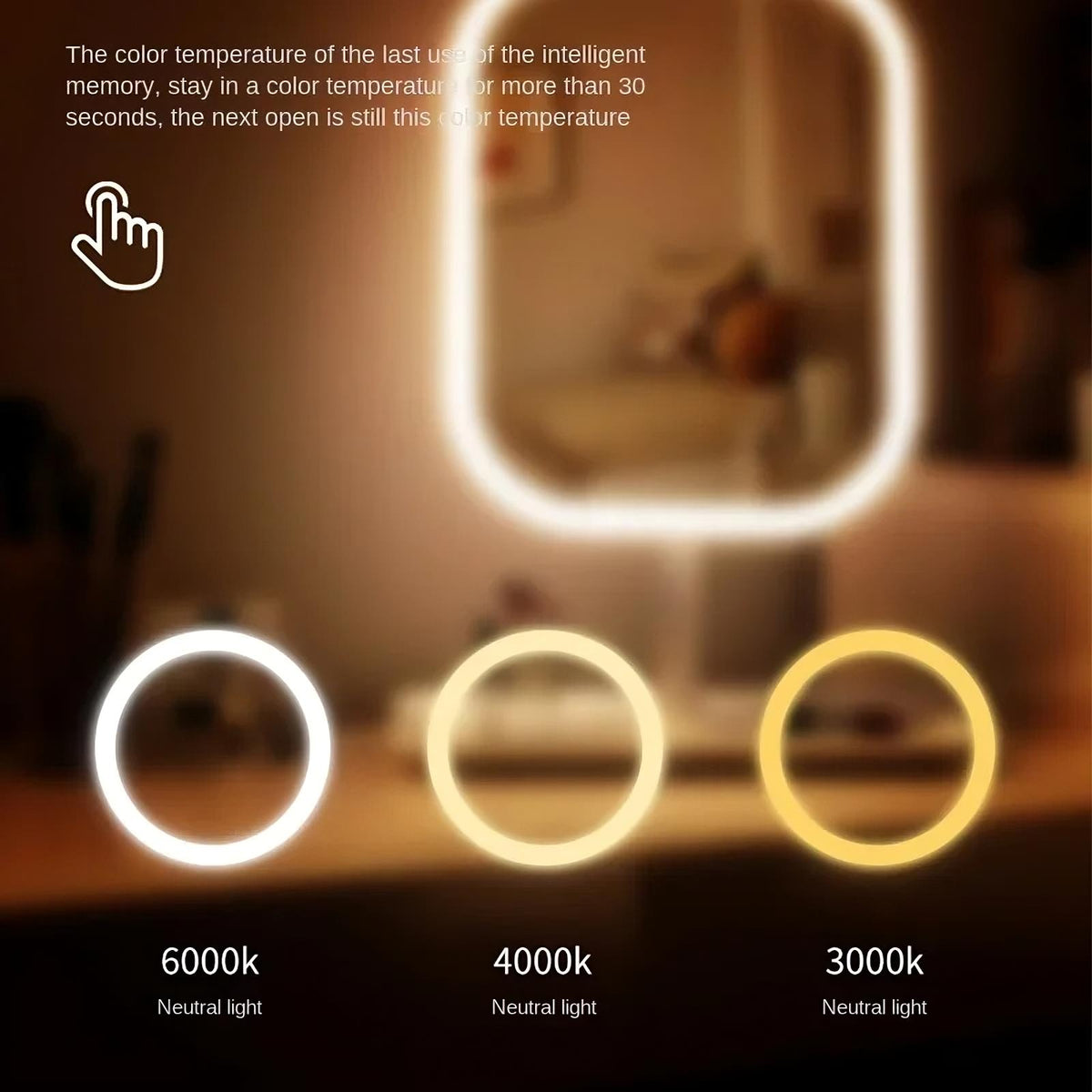 LED Vanity Makeup Mirror — Touch Dimming