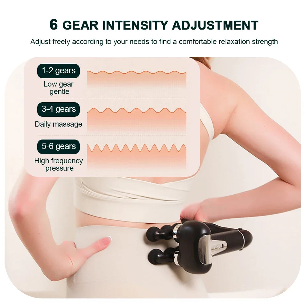 Handheld Fascia Gun — 6 Massage Heads