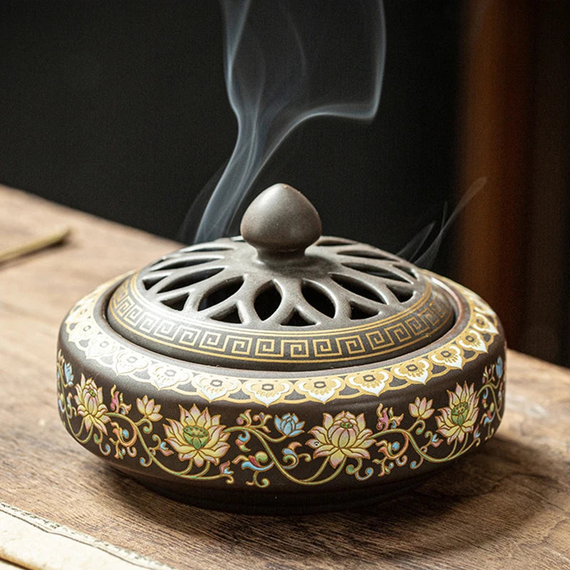 Ceramic Lotus Incense Burner