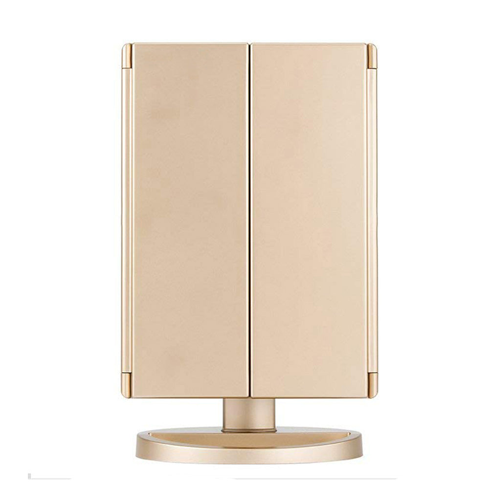 Rechargeable LED Makeup Mirror — 360° Rotating with Magnification
